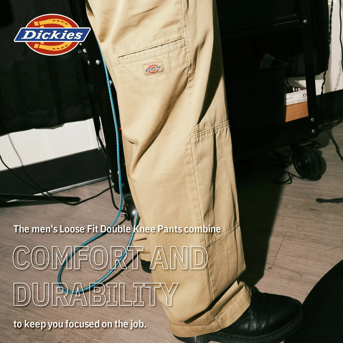 Dickies Men's Loose Fit Double Knee Work Pants