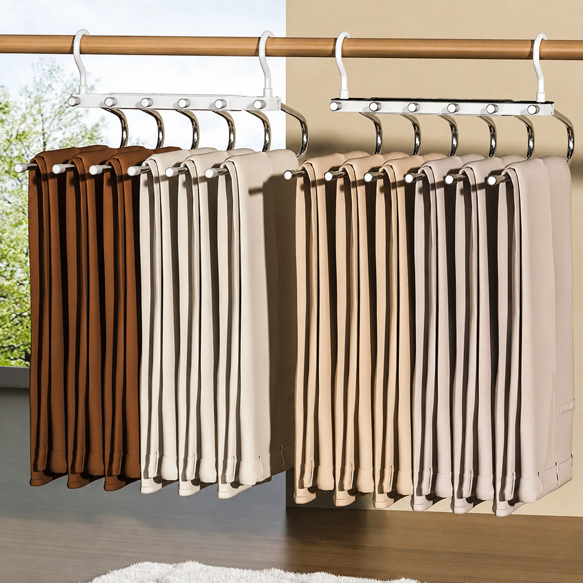 6-Layer Pants Hanger Space Saving Organizer
