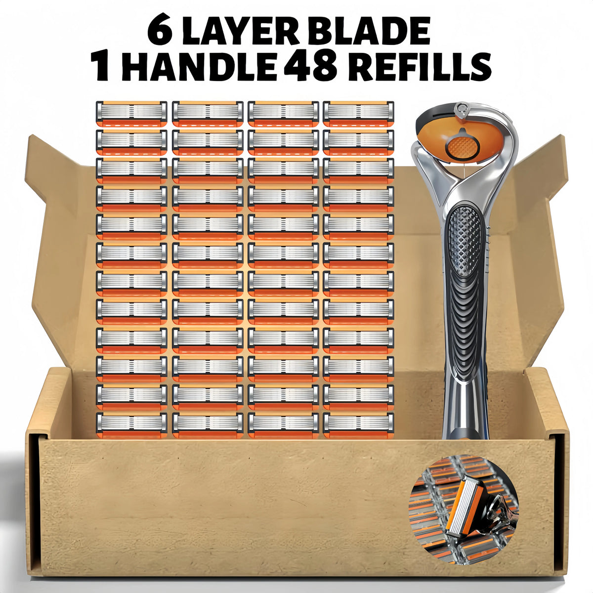 Men's Razor Blade Replacement Kit with 1 Handle